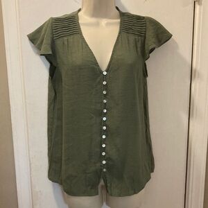 Nanette Lepore small Sage Green Button-Front Blouse 25-393-1